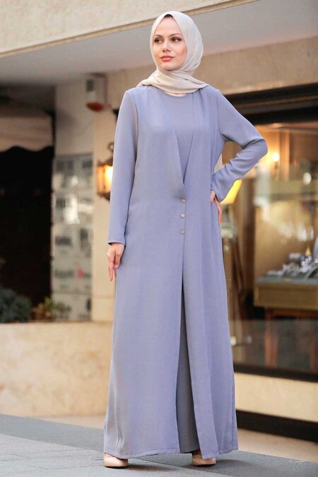 Grey Hijab Overalls 51890GR - Neva-style.com