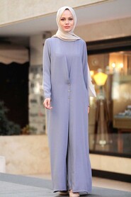 Grey Hijab Overalls 51890GR - 3