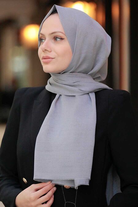 Grey Hijab Shawl 4511GR - NEVA STYLE