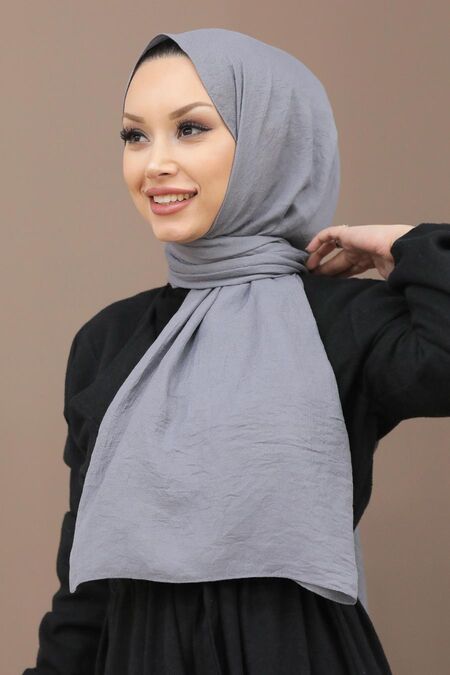 Grey Hijab Shawl 5099GR - NEVA STYLE
