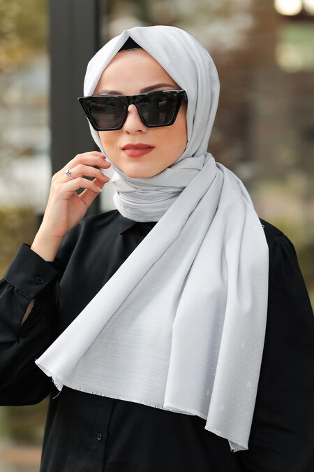 Grey Hijab Shawl 7529GR - NEVA STYLE
