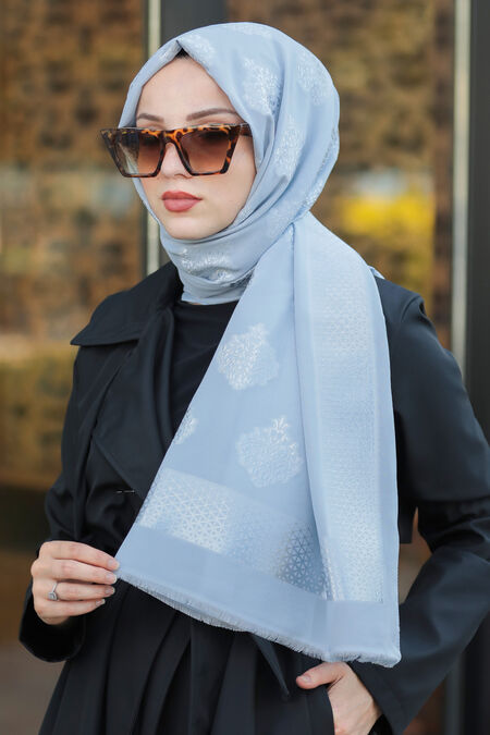 Grey Hijab Shawl 7531GR - NEVA STYLE