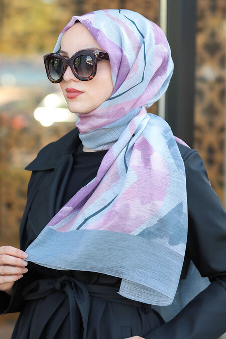Grey Hijab Shawl 7538GR - NEVA STYLE