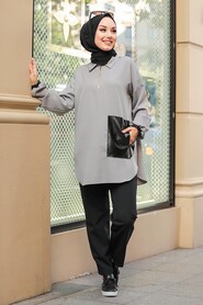 Grey Hijab Suit 1301GR - 1