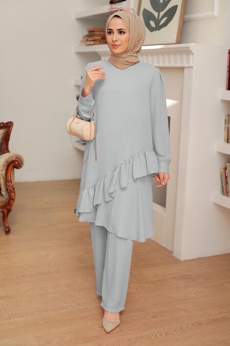 Grey Hijab Suit Dress Gr Neva Style Com