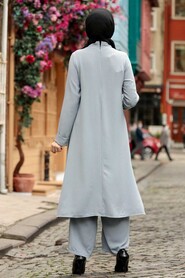 Grey Hijab Suit Dress 51901GR - 3