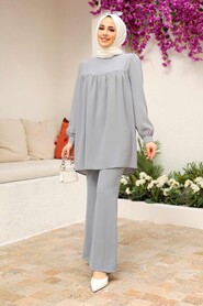 Grey Hijab Suit Dress 56835GR - 2