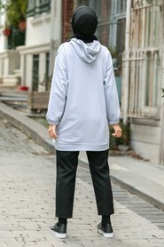 Grey Hijab Sweatshirt 2395GR - 2