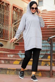 Grey Hijab Sweatshirt & Tunic 4212GR - 1