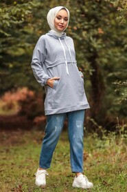 Grey Hijab Tunic 1385GR - 3