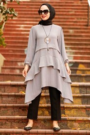 Grey Hijab Tunic 2420GR - 2