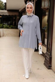 Grey Hijab Tunic 3792GR - 1