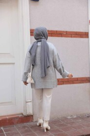 Grey Knit Modest Sweater Tunic 87181GR - 4