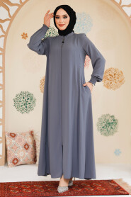 Grey Modest Abaya 45294GR - 2