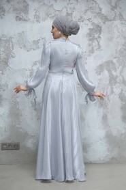 Grey Modest Evening Gown 4823GR - 3