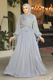 Grey Modest Prom Dress 44591GR - 1