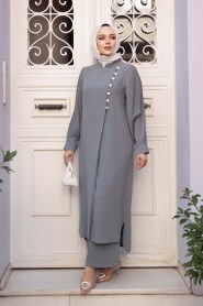Grey Modest Two-Piece Set 7655GR - 1