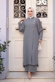 Grey Modest Two-Piece Set 7655GR - 2