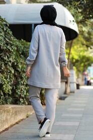 Gri Hijab Suit 13023GR - 3