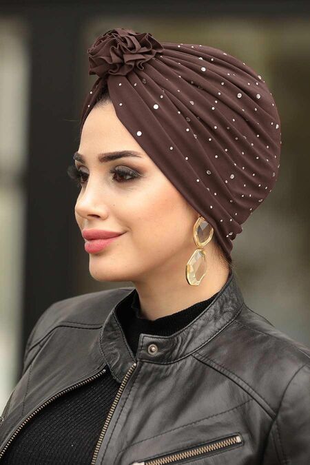 Dusty Rose Hijab Cap Shawl 7527GK - NEVA STYLE