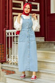 İce Blue Hijab Salopet Dress 244BUZM - 1