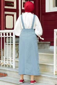 İce Blue Hijab Salopet Dress 244BUZM - 4