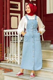 İce Blue Hijab Salopet Dress 244BUZM - 2