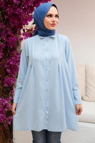 İce Blue Hijab Tunic 5688BZM - NEVA STYLE