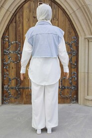 İce Blue Hijab Tunic 9098BZM - 3