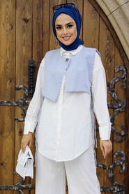 İce Blue Hijab Tunic 9106BZM - 2