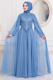 Indigo Blue Evening Dress 2177IM - 1