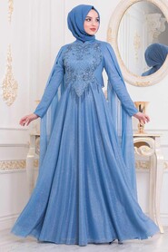 Indigo Blue Evening Dress 2177IM - 2