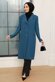 İndigo Blue Hijab Blazer Jacket 56950IM - NEVA STYLE