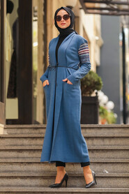 İndigo Blue Hijab Cardigan 15725IM - 1