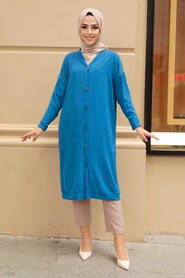 İndigo Blue Hijab Coat 57290IM - 1