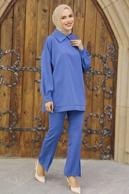 İndigo Blue Hijab Double Suit 5211IM - 1