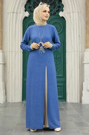 İndigo Blue Hijab Double Suit 52221IM - 2
