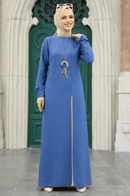 İndigo Blue Hijab Double Suit 52221IM - 1