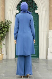 İndigo Blue Hijab Double Suit 52301IM - Thumbnail