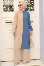 İndigo Blue Hijab Double Suit 52331IM - 1