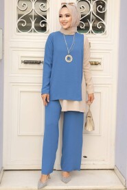 İndigo Blue Hijab Double Suit 5235IM - 1