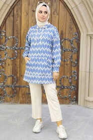 İndigo Blue Hijab Double Suit 9117IM - 2