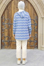 İndigo Blue Hijab Double Suit 9117IM - 3