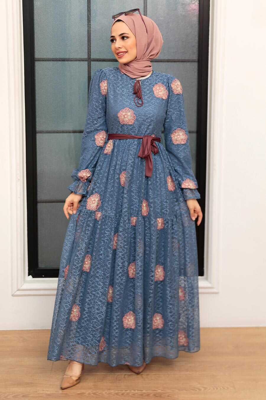 İndigo Blue Hijab Dress 1216IM