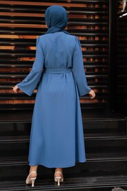 İndigo Blue Hijab Dress 1221IM - 3