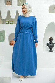İndigo Blue Hijab Dress 1300IM - 1