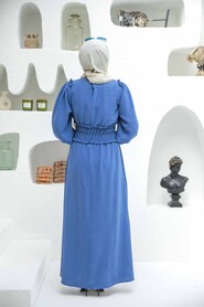 İndigo Blue Hijab Dress 1300IM - 2