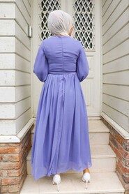 İndigo Blue Hijab Dress 1448IM - 2