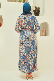 İndigo Blue Hijab Dress 1800IM - 3