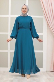 İndigo Blue Hijab Dress 20550IM - 1